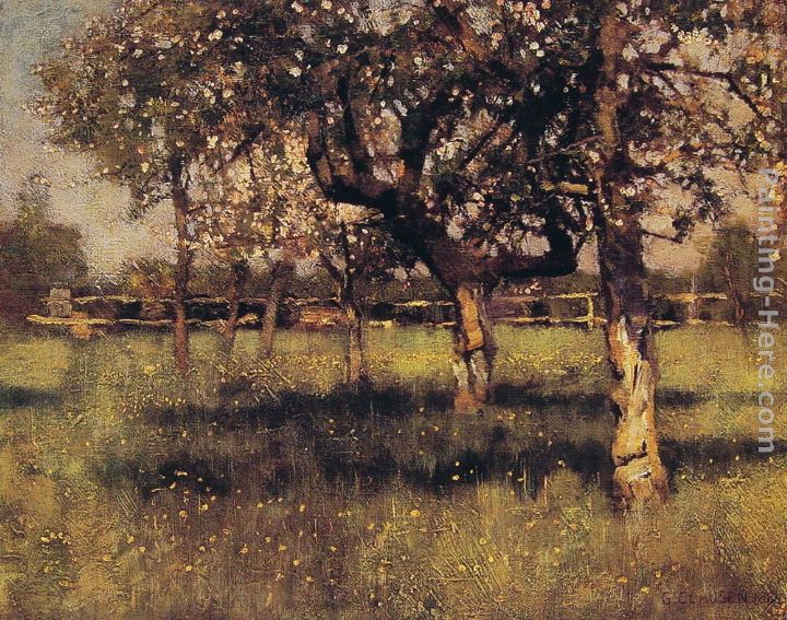 An Orchard in May painting - Sir George Clausen An Orchard in May art painting